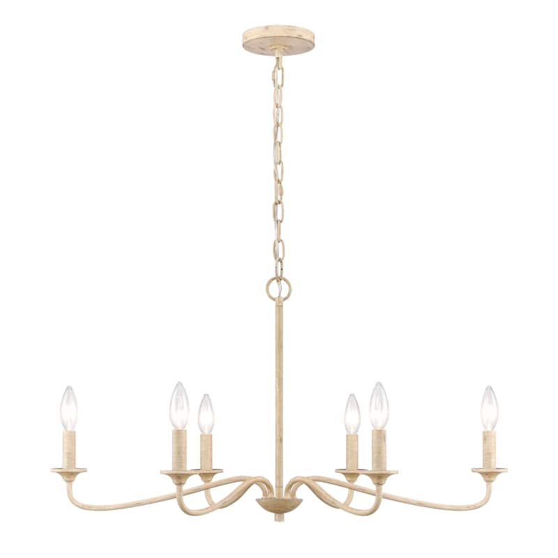 Elk Home Ellisville Antique Cream Finish 6 Light Chandelier
