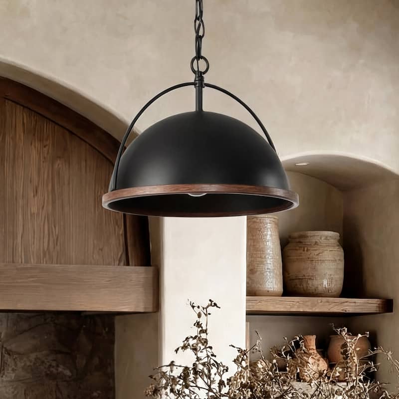 13" Metal Pendant, 1-Light Industrial Pendant Lights With Adjustable Height