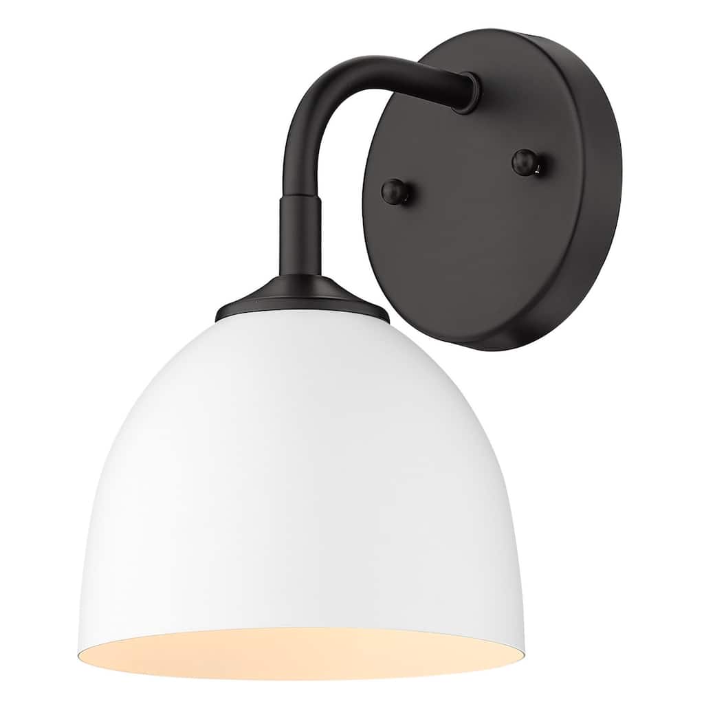 Golden Lighting Zoey 10" Tall Bathroom Sconce with White Shade