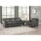 Hydeline Belfast Top Grain Leather Sofa and Chair Set, Feather, Memory ...