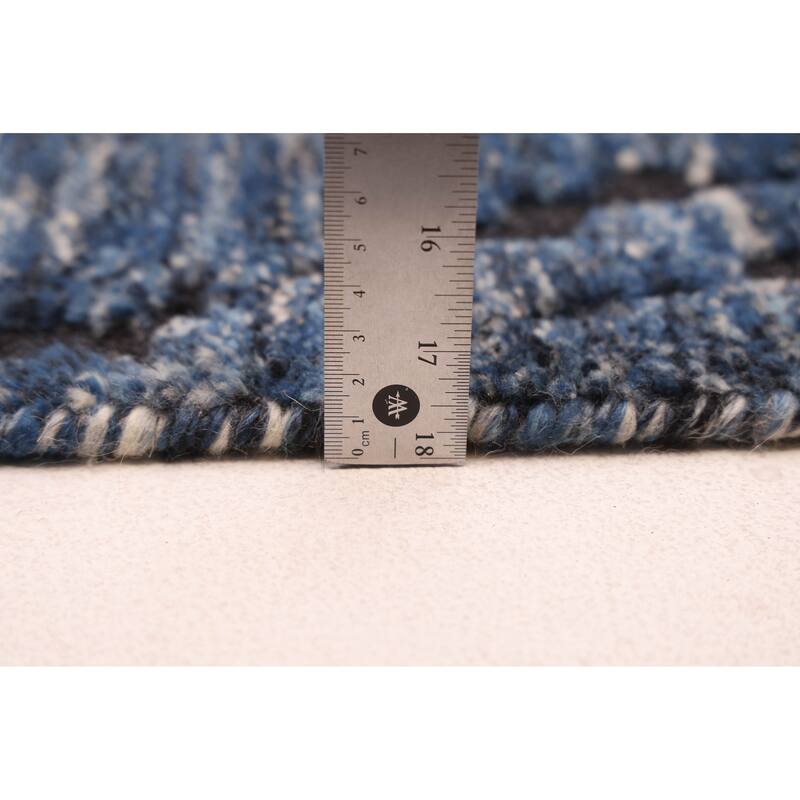 ECARPETGALLERY Hand-knotted Tangier Dark Blue Wool Rug - 5'6 x 7'6