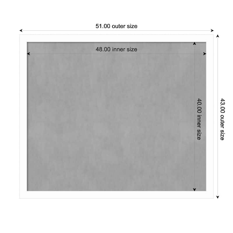Amanti Art Basic White Narrow Framed Magnetic Board
