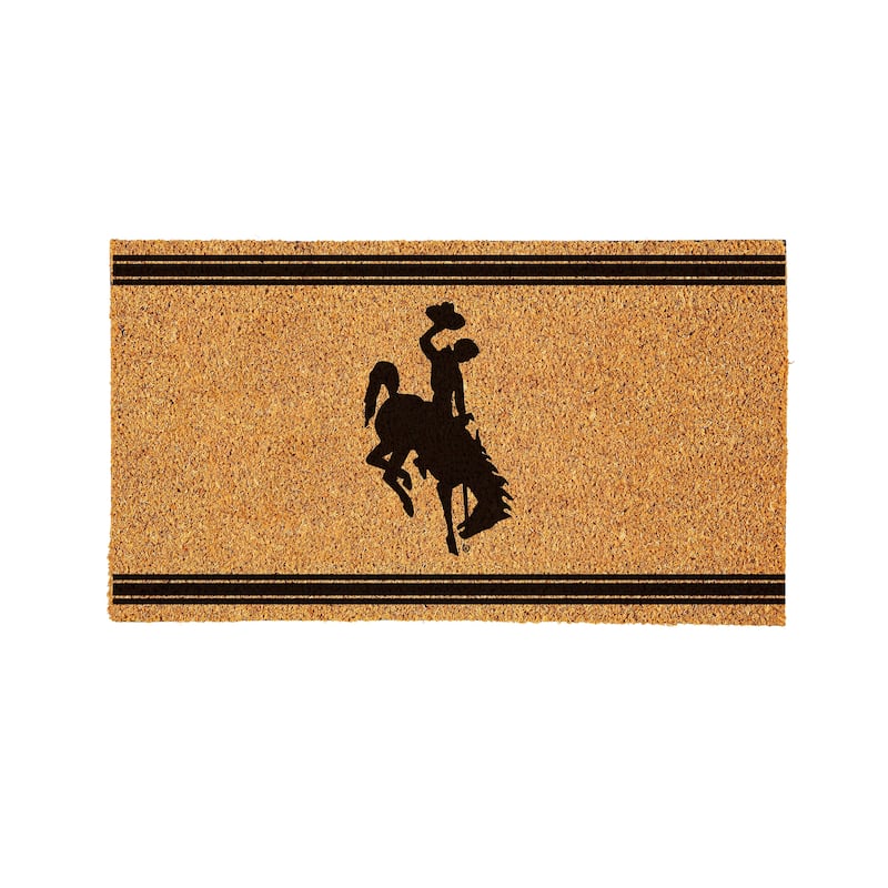 University of Wyoming Monochrome Indoor/Outdoor Coir Door Mat - 28" x 16"