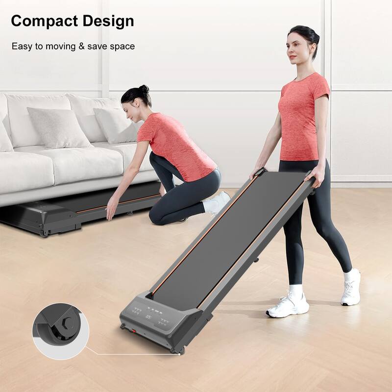 Walking Pad Treadmill, Portable Desk Treadmill with Double Shock Absorption Remote Control LED Display, 265 Lb Capacity