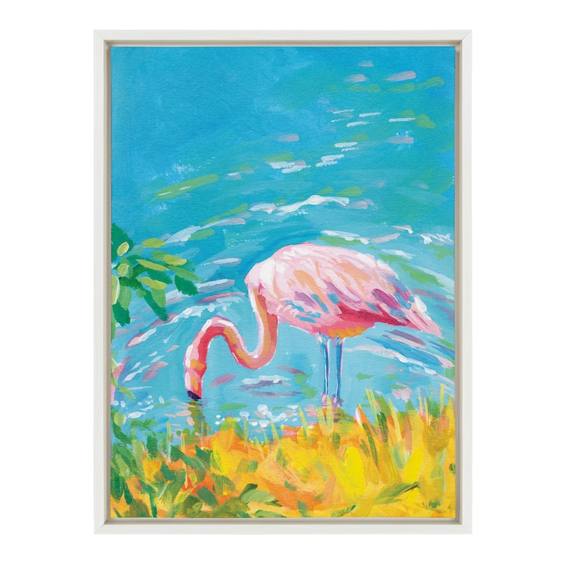 Kate and Laurel Sylvie Summer Framed Canvas by Rachel Christopoulos - 18x24 - Plastic - White