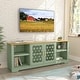 preview thumbnail 21 of 30, 70 in. Rustic Decorative Floral Door TV Stand for up to 80" TVs Avocado Green/White