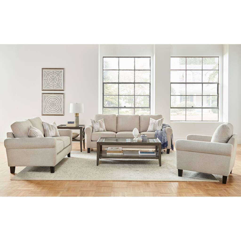 Yamhill Oatmeal 2-piece Rolled Arm Living Room Set