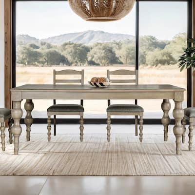 Furniture of America Trenden Modern Farmhouse Light Washed Solid Wood 78-inch Dining Table