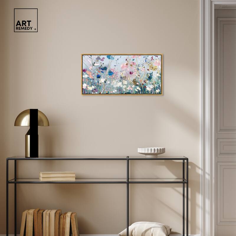 Art Remedy Blue Forest Ii Framed Floral Fine 1 Piece Canvas Wall Art