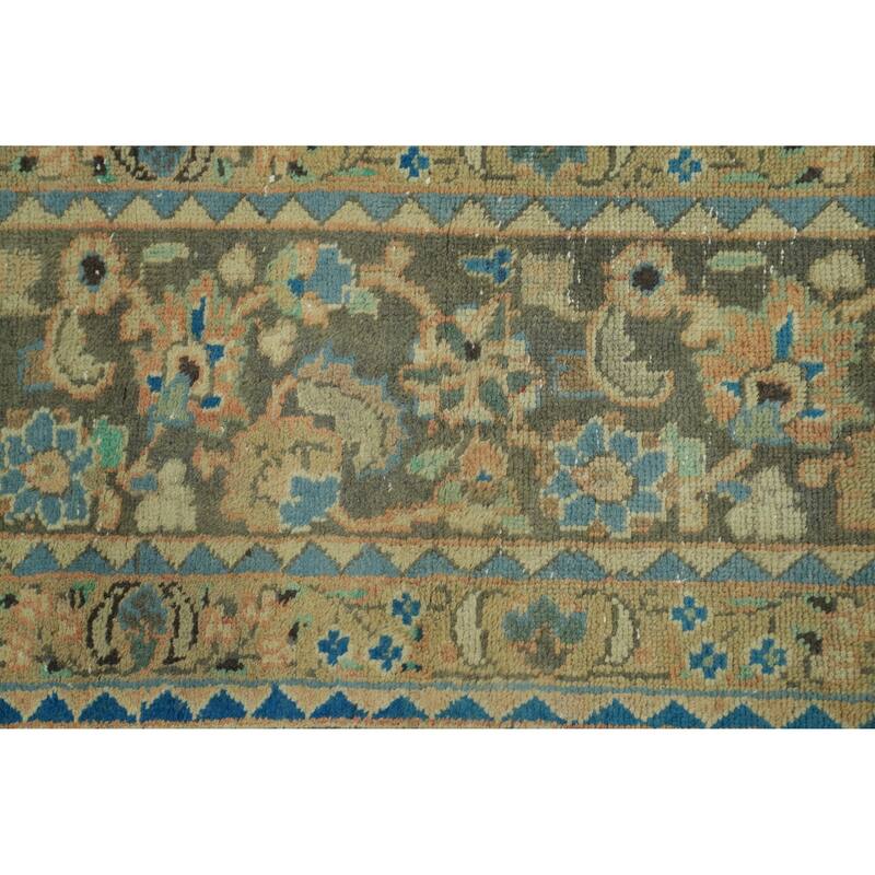 Hand Knotted Oriental 100% Wool Carpet Traditional Floral Oranges & Rust Mashad Area Rug - 12' 5'' X 9' 7''