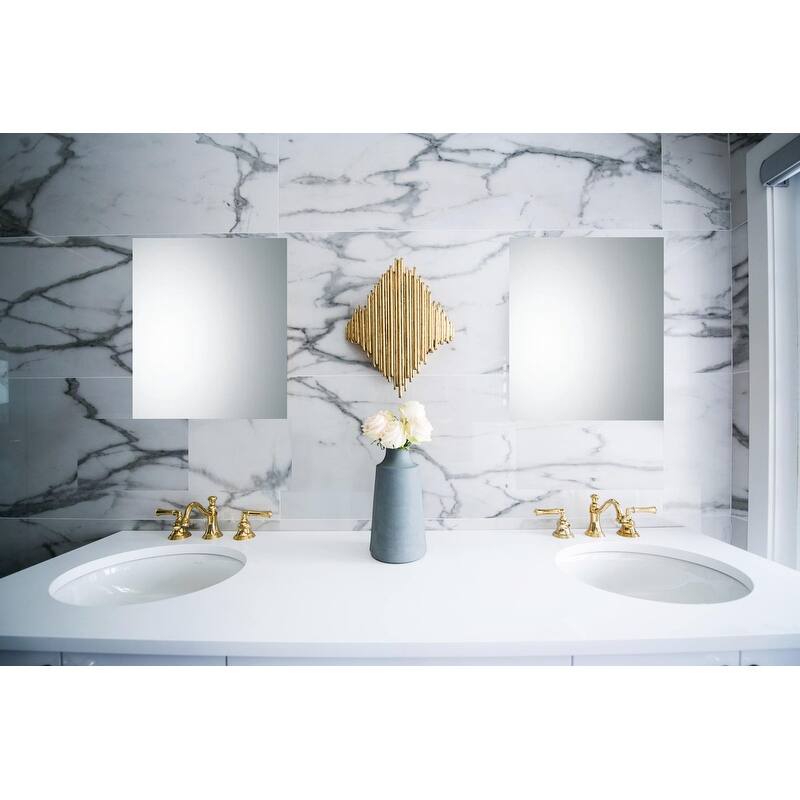 Reece Modern Frameless Bathroom Vanity Mirror with Dual Mounting Brackets