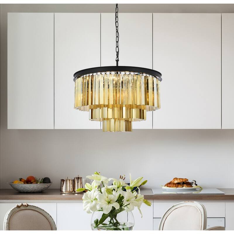 Royce Edge 9-Light Matte Black Chandelier