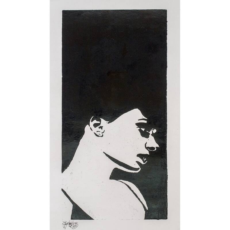 Novica Handmade Deep Profile Handmade Woodcut Print