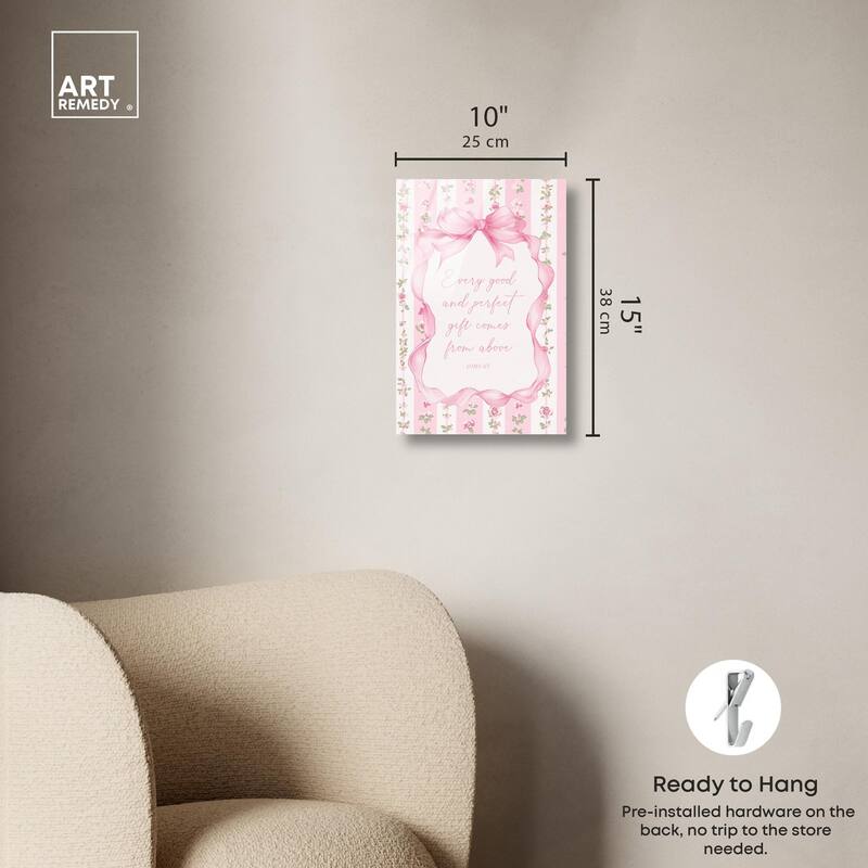 Good and Perfect Gift Bow Acrylic by Art Remedy, Ready to Hang