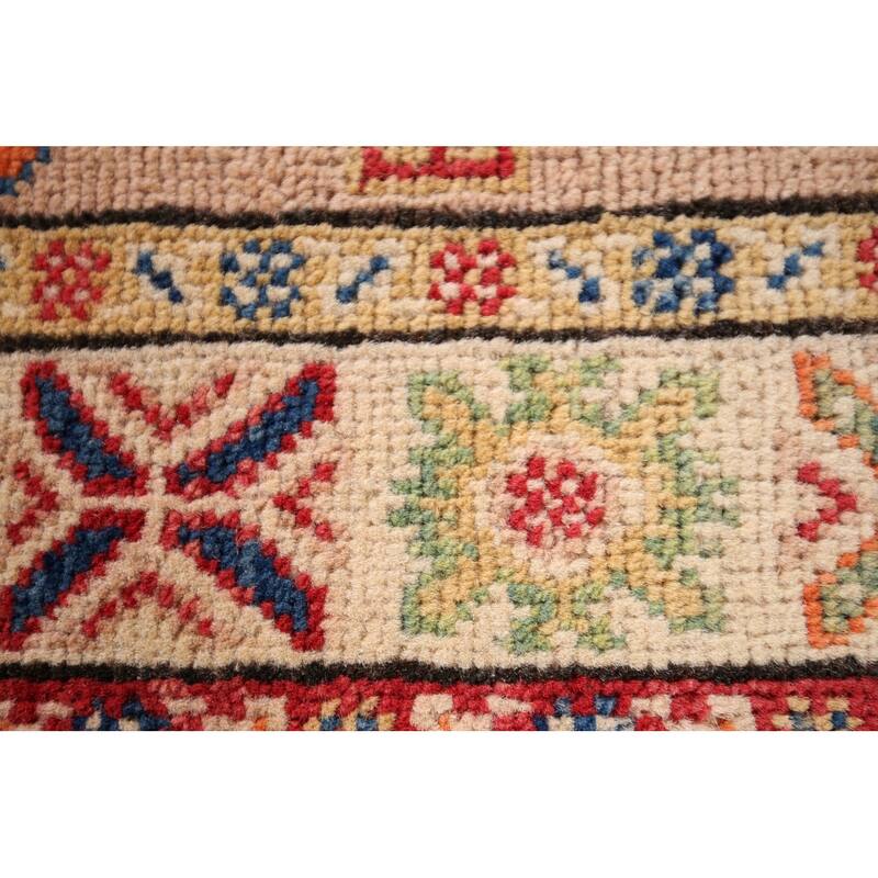Kazak Accent Rug Hand-Knotted Traditional / Geometric Wool Carpet - 2'0" x 3'2"