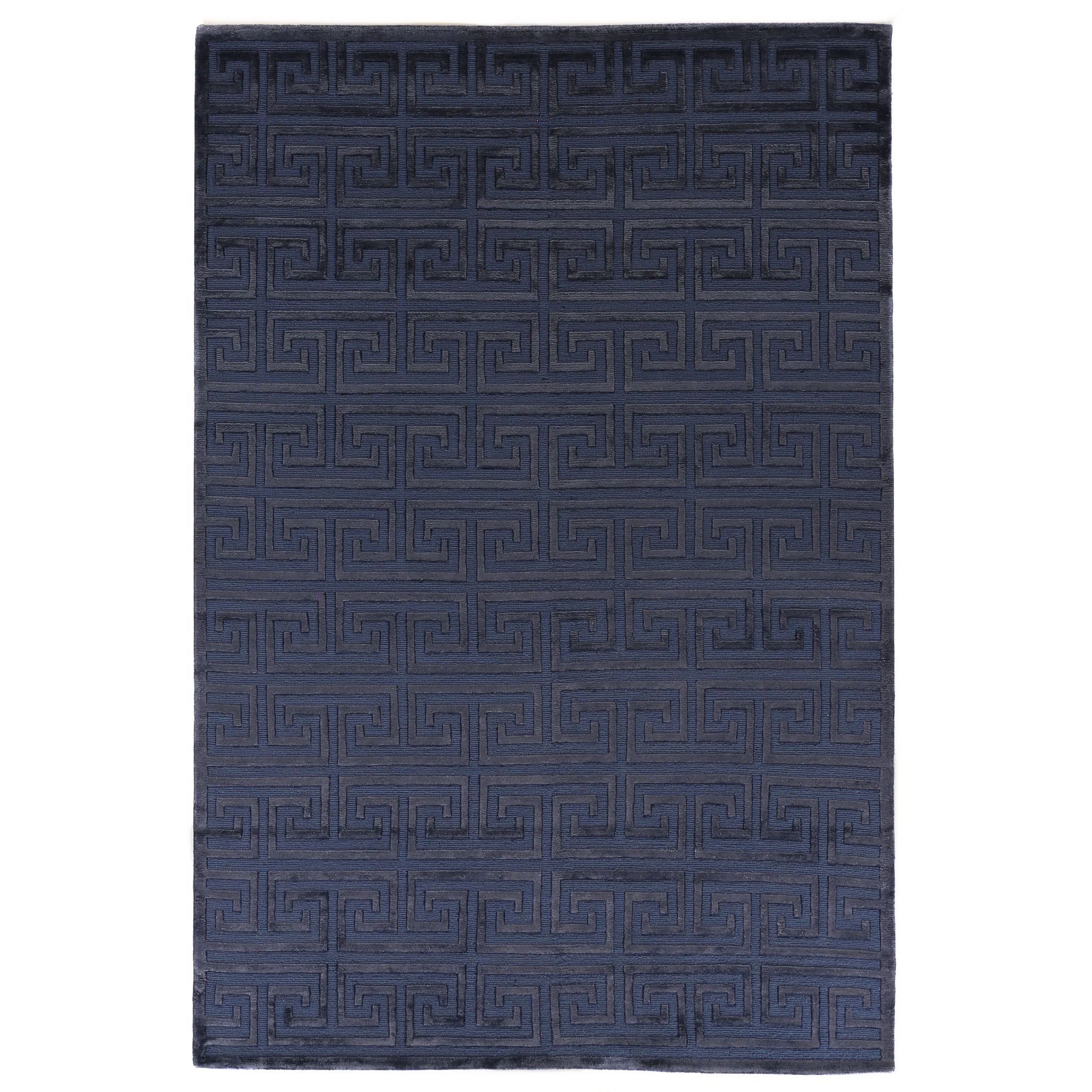 Metro Velvet hand-knotted Wool/Viscose Blue Area Rug - 9' x 12'