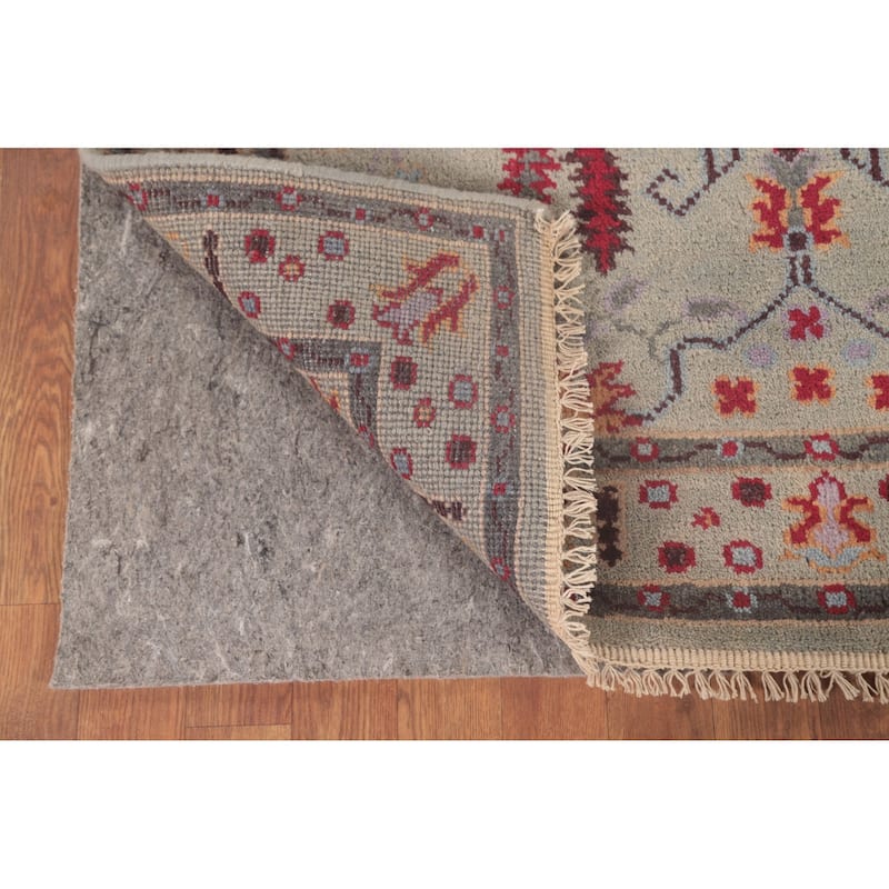 Grey Transitional Oushak Foyer Rug Hand-Knotted Oriental Wool Carpet - 4'0" x 5'10"