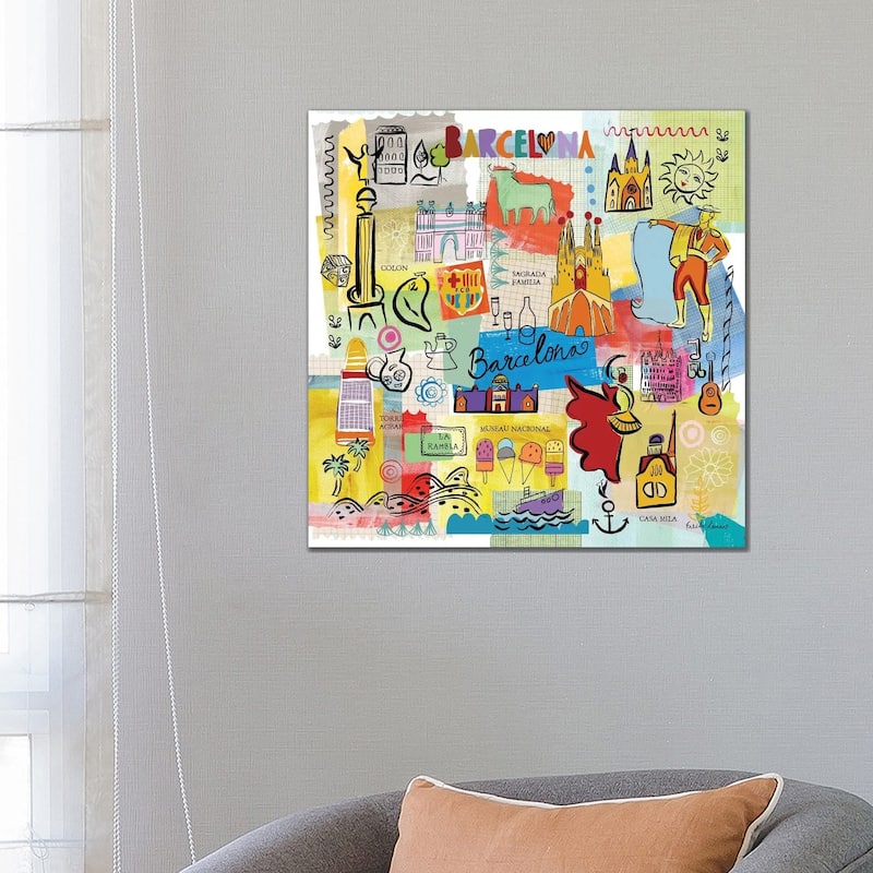 iCanvas "Global Travel IX" by Farida Zaman Canvas Print - 26x26x1.5