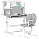 preview thumbnail 1 of 8, Kids Desk and Chair Set, Height Adjustable Kids School Study Desk and Chair Set with Tilt Desktop - Gray Gray