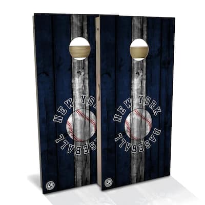 New York Baseball Outdoor Cornhole Board Set