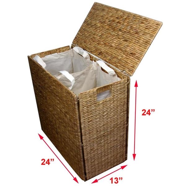 Shop Double Sided Laundry Clothes Hamper Basket Wicker Seagrass