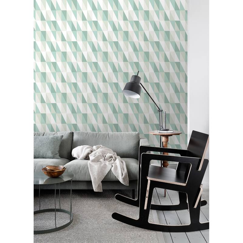 Chesapeake Inez Teal Geometric Wallpaper - 20.9 x 396 x 0.025