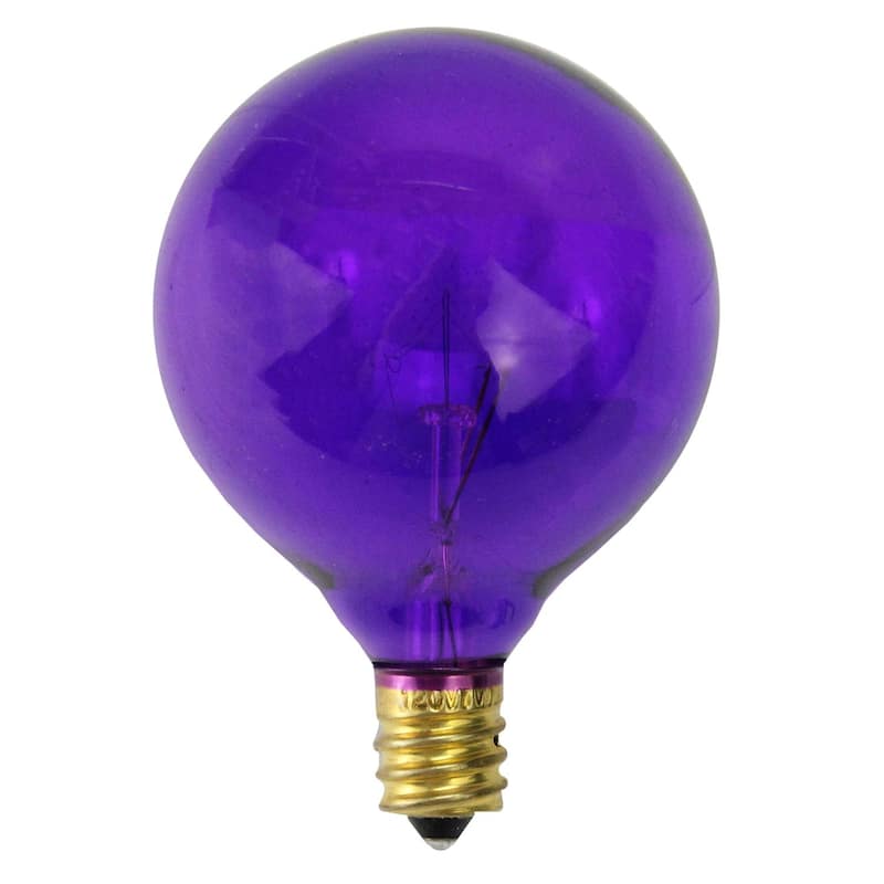 Pack of 25 Purple G50 Incandescent Christmas Replacement Bulbs - 8"