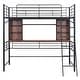 preview thumbnail 4 of 40, Modern Metal Frame Loft Bed with Desk and Shelf, Side Ladder