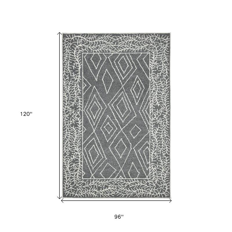 HomeRoots Geometric Lodge Rectangle Area Rug