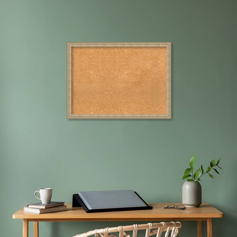 Paris Champagne Framed Natural Corkboard Bulletin Board