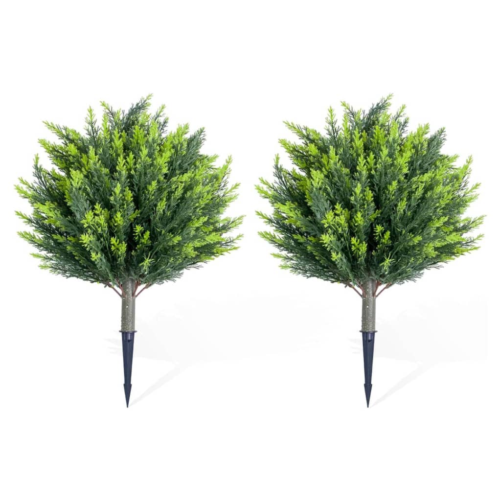 25.6 Inch Artificial Cedar Topiary Ball Tree with Spike for Home Decor