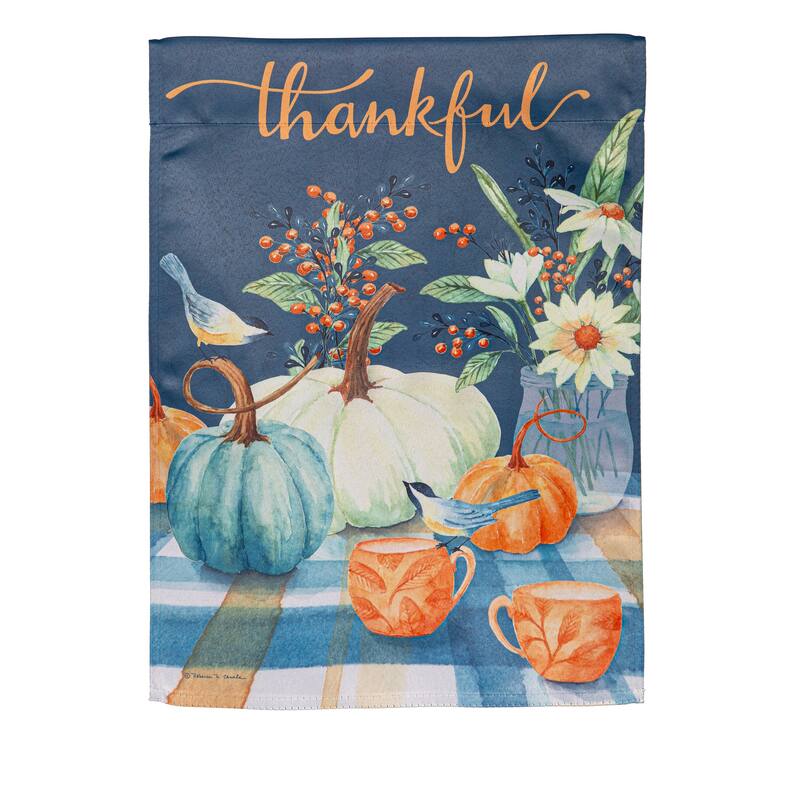 Thankful Harvest Suede Garden Flag