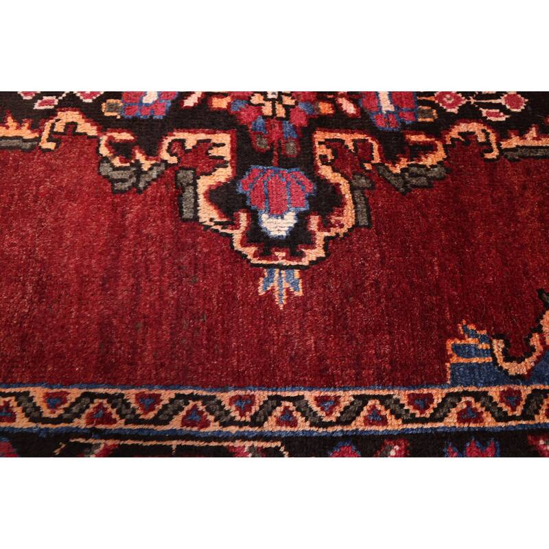 ECARPETGALLERY Hand-knotted Anatolian Vintage Dark Red Wool Rug - 3'7 x 10'1