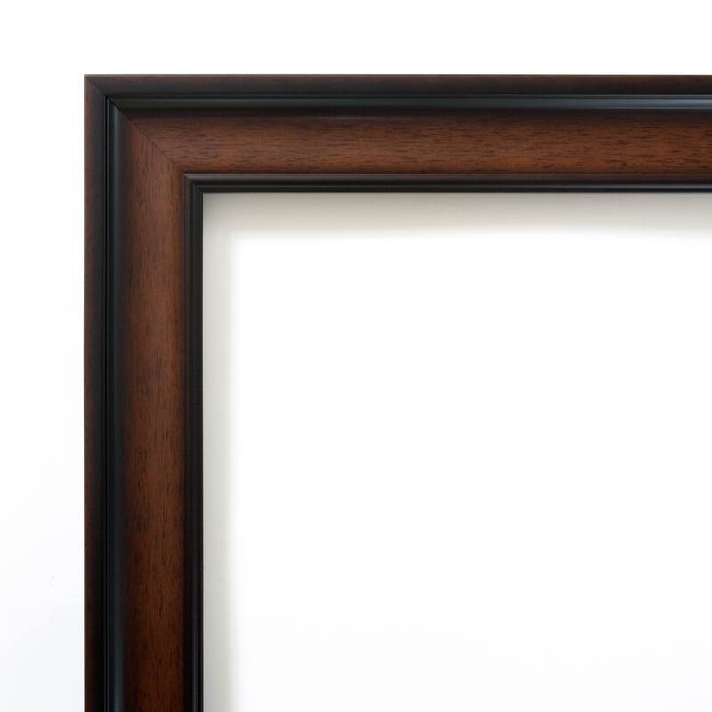 Cyprus Walnut Narrow Wood Framed White Corkboard Bulletin Board