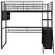 preview thumbnail 13 of 13, Metal Twin Size Loft Bed w/Desk & Stairs, Heavy Duty Loft Bed Frame w/LED Lights, Loft Bed Twin Size w/Storage Shelves for Kids