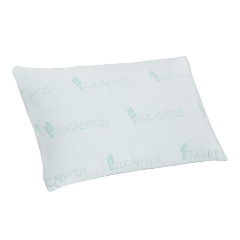 Memory Foam Bed Pillow Queen Eucalyptus Infused - Cooling, Breathable, and Stress-Reducing Pillow - White - King