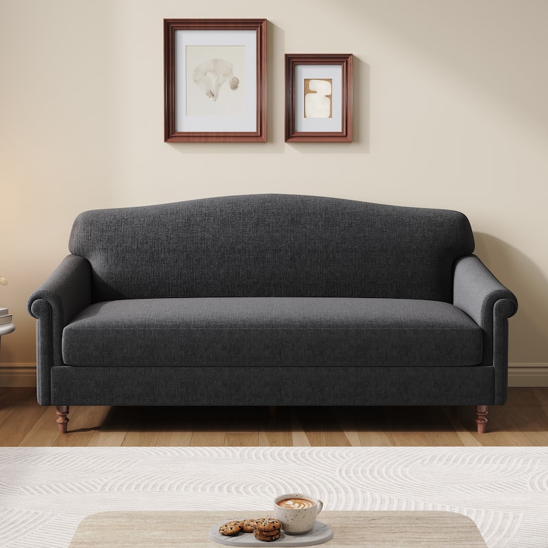Christopher Knight Home - Modern Upholstered Loveseat Sofa with Rolled Arms - Grey