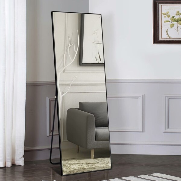 Aluminum Alloy Full-Length Mirror Floor Mirror With Standing - 64x21