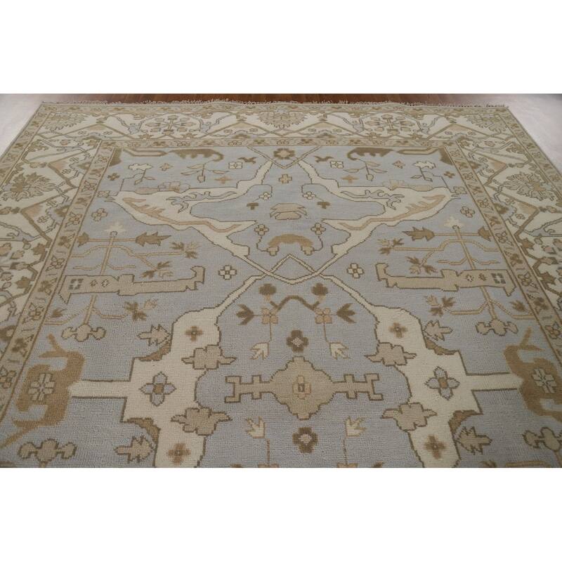 Oushak Oriental Area Rug Hand-Knotted Wool Carpet - 9'0"x 11'10"