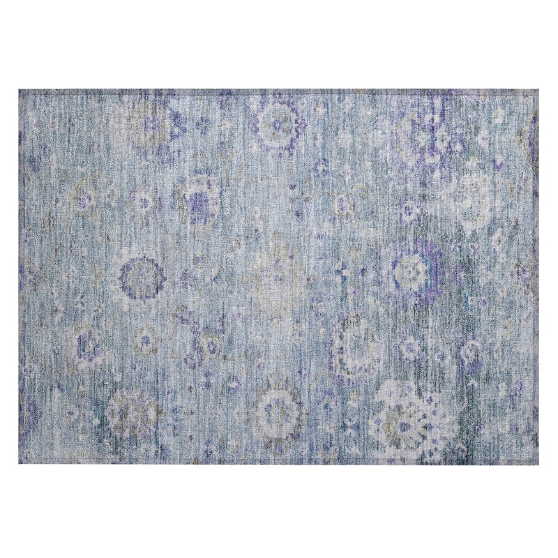 Machine Washable Indoor/ Outdoor Vintage Traditional Chantille Rug