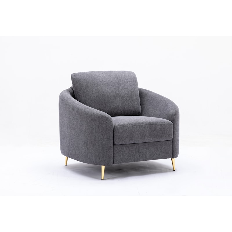 Gray 39" Linen Upholstered Accent Chair - Gray
