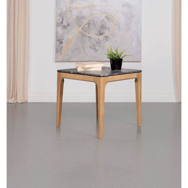 Polaris Square SmartTop Side End Table Grey and Light Oak