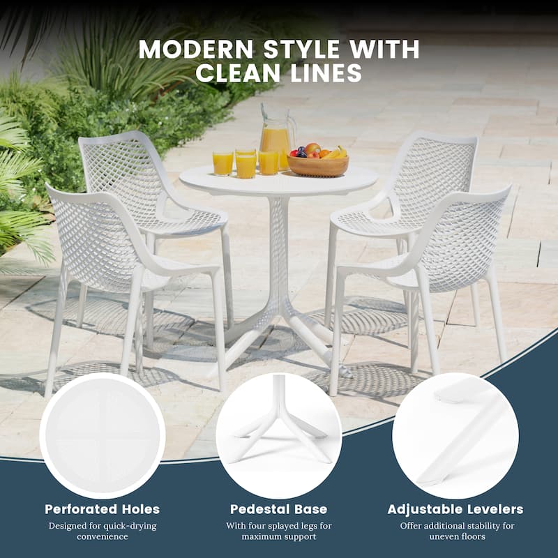 Frond and Form 4-Person Outdoor Round Dining Set