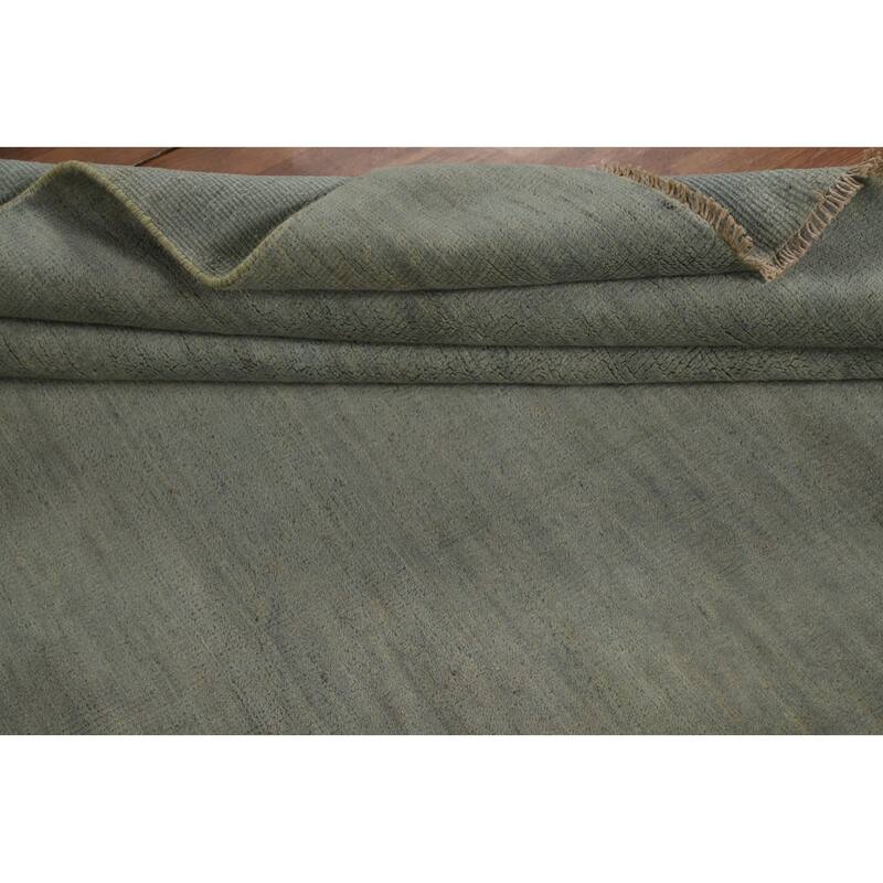 Modern Gabbeh Oriental Rug Hand-Knotted Solid Wool Carpet - 5'7" x 6'7"