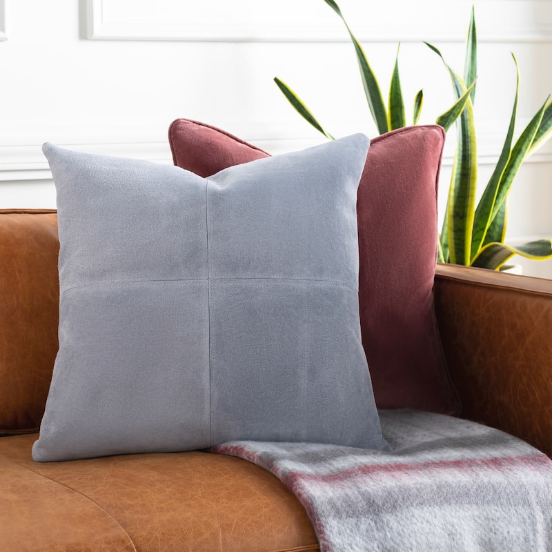 Rhiannen Suede Four Square Stiched Throw Pillow