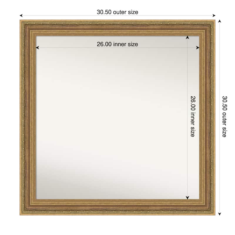 Elliot Gold Non-Beveled Framed Bathroom Vanity Wall Mirror - Elliot Gold - 31 x 31 in