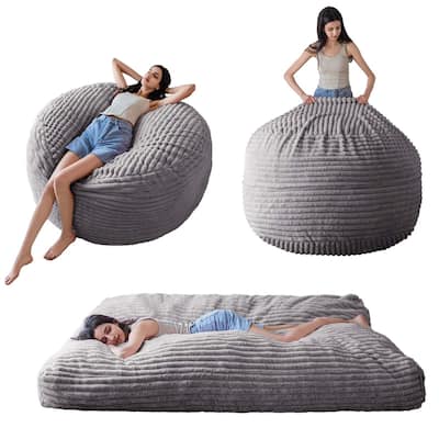 Thick striped Convertible bean bag bed