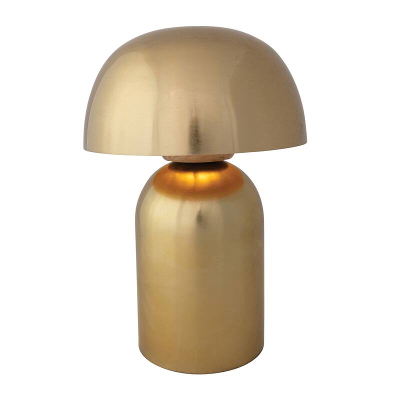 Metal and Mango Wood LED Table Lamp with Touch Sensor