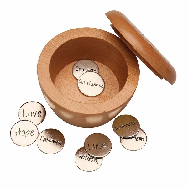Take What You Need Wooden Box and Inspirational Coins