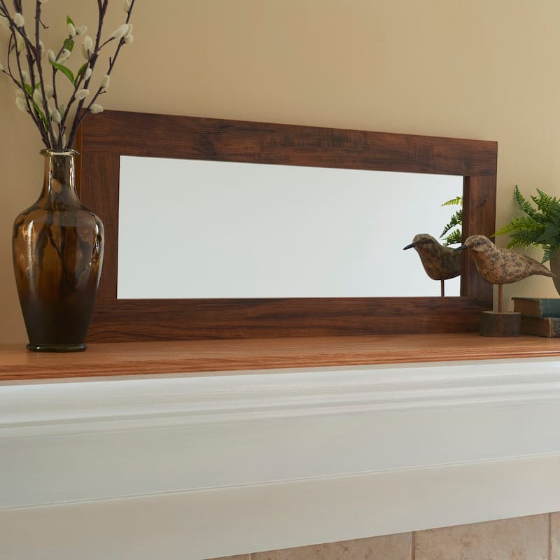 Household Essentials Wall Mirror in Hickory - 0.8"L x 29.5"W x 12.5"H